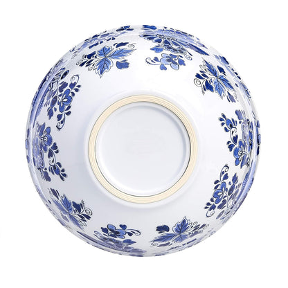 Amazon Basics Mixing Bowls with Lids, Nesting Melamine Serving Bowls, Non-Slip Base, BPA Free, Dishwasher Safe, 5 Sizes, Hydrangea Floral, Set of 10