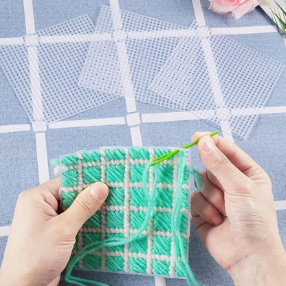 Caydo 2 Pieces 7 Count Plastic Mesh Canvas Sheets for Embroidery, Acrylic Yarn Crafting, Knit Crochet Projects and Make Aquarium Dividers (10.5 X 13.5 Inch)