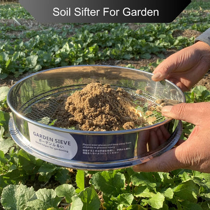 Garden Soil Sifter -10" Sifting Pan-Sieve for Sand Rocks Dirt Compost (1/12”Mesh Screen)