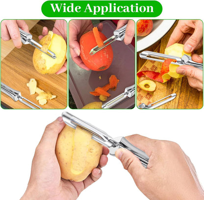 Molain 2 Pack Stainless Steel Potato Peelers for Kitchen, Swivel Fruit Vegetable Peeler with Easy Grip Ergonomic Handle Rotary Peeler for Carrot Potato Fruit Dishwasher Safe Kitchen Tool