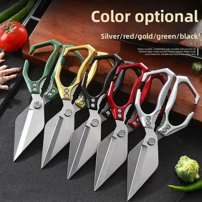 Multifunctional Heavy-Duty Kitchen Shears,Ultra Sharp Stainless Steel Poultry Shears,Multipurpose Food Scissors for Chicken, Meat,Fish, Vegetables,Bone Cutting(Silver)