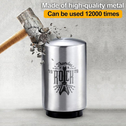 2PCS Beer Bottle Opener with Magnetic Cap, Automatic Stainless Steel One-Handed Bottle Cap Opener, Spring Loaded Push&Pop for Kitchen Home Bar Restaurant Household Utensils Destapador de Cerveza