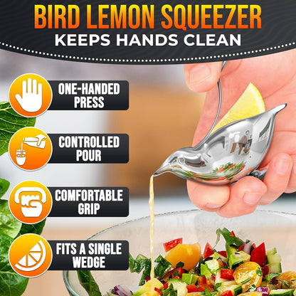 Hand Juicer Squeezer with Ergonomic Heavy Duty Handle – 20 oz Bowl Aluminum Lemon Juicer with Pour Spout for Mess-Free Pouring - Manual Citrus Press for Lemon, Orange, Lime, Grapefruit, Pomegranate