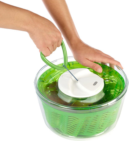 Zyliss Easy Spin 2 Salad Spinner, Large 6L Capacity, White, Unique AquaVent™ Technology, Retractable Cord and Brake System, Non-Slip Base, Easy Cleaning, Plastic