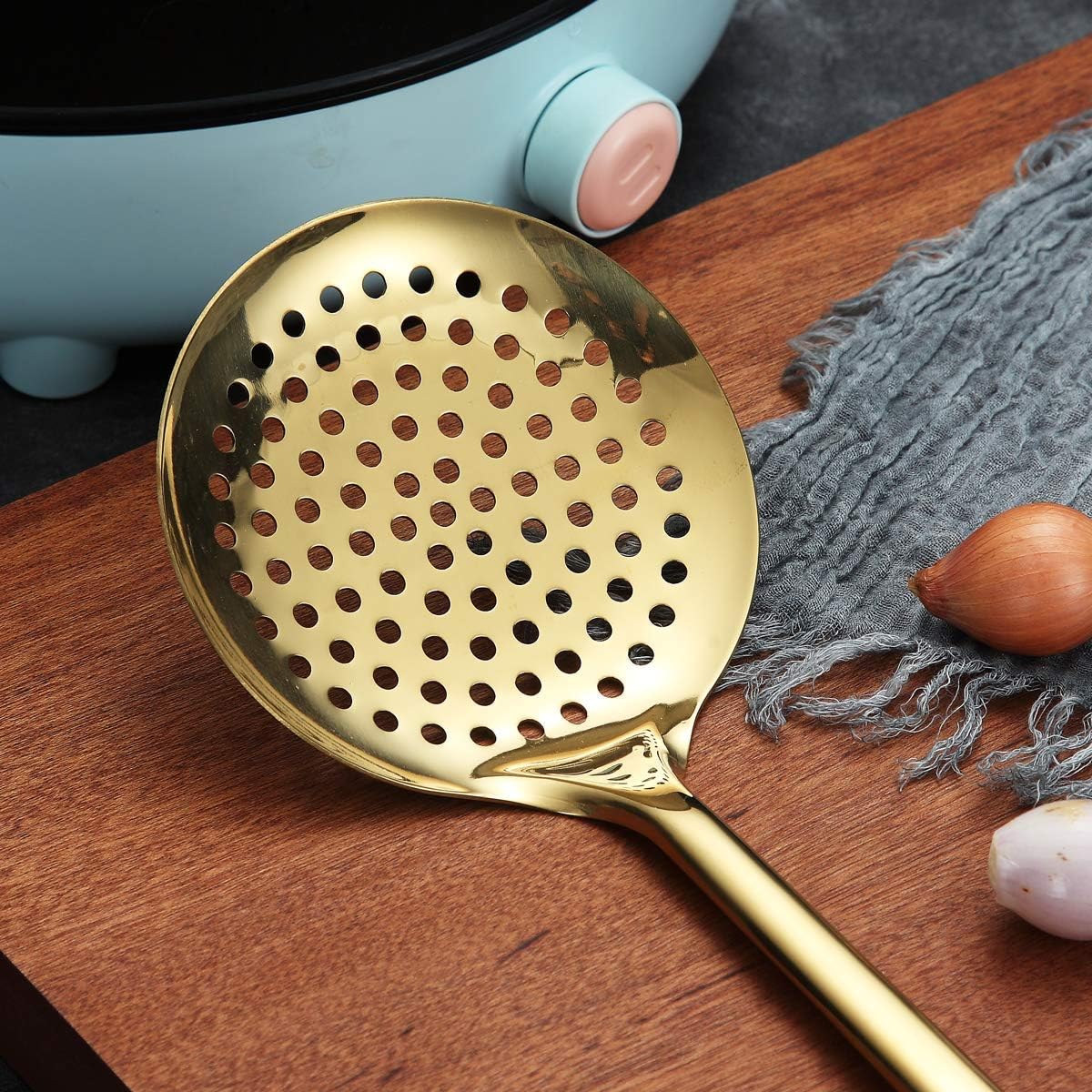 Berglander Stainless Steel Cooking Skimmer - Slotted Spoon for Straining, Ideal for Kitchen Use