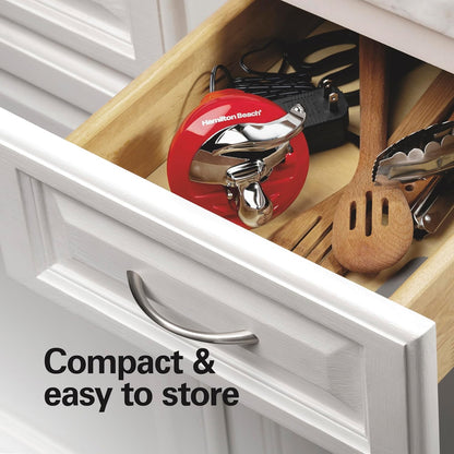 Hamilton Beach Walk 'n Cut Electric Can Opener for Kitchen, Use On Any Size, Automatic and Hand-Free, Cordless & Rechargeable, Easy Clean Removable Blade, Black (76501G)