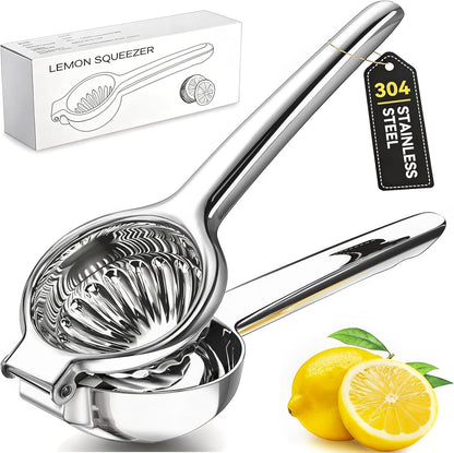 Lemon Squeezer, Sopito All 304 Stainless Steel Lemon Juicer Heavy Duty Large Citrus Juicer Hand Press Lime Squeezer for Seedless Juicing, Non-Slip Grip