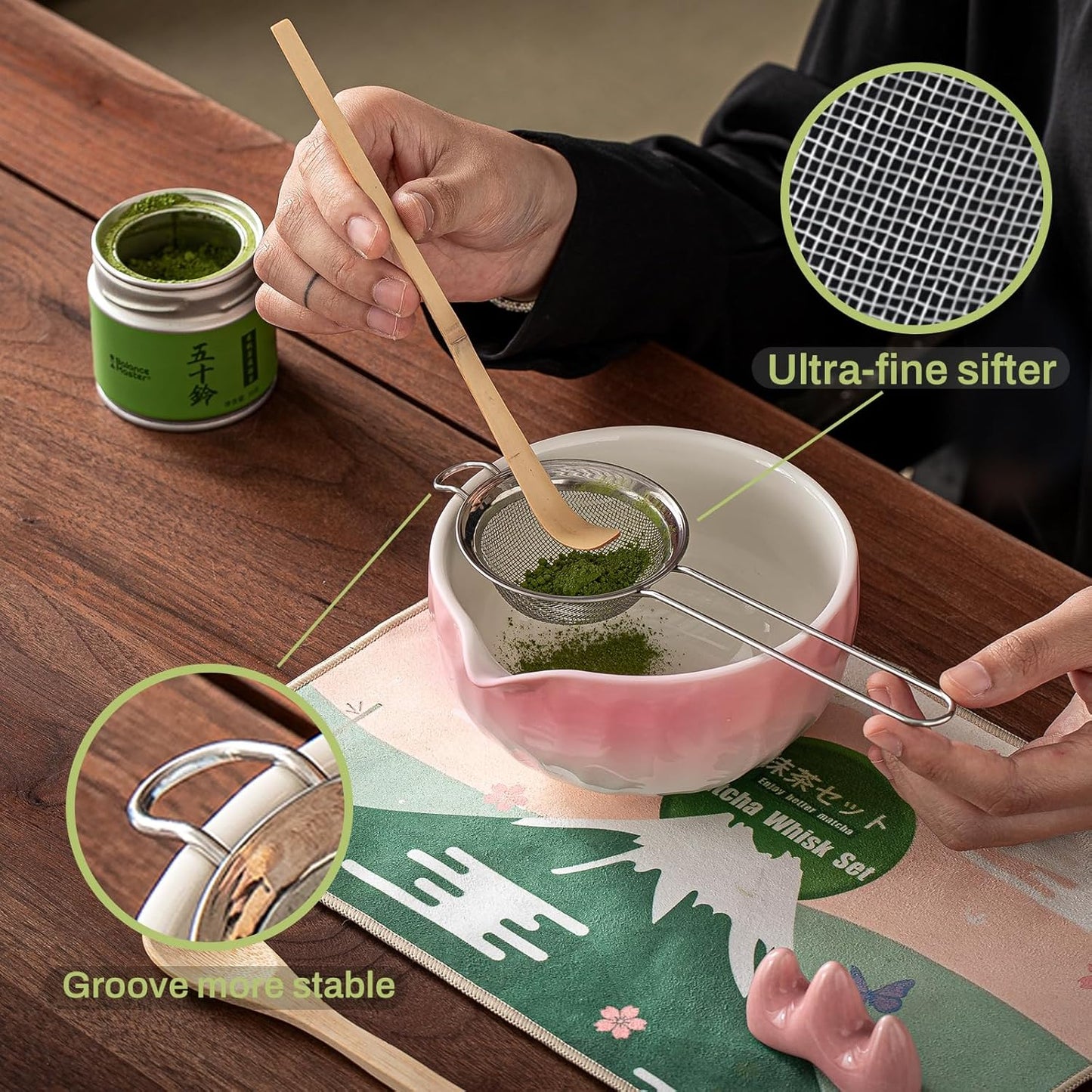 Clay&Fire Matcha Whisk Set, 9 pcs Ceramic Matcha Set, Gifts for Women,Matcha Bowl with Spout and Whisk, Matcha Kit for Matcha Lovers, Gift Mother's Day, Birthday, Anniversary
