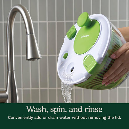 Cuisinart Large Spin Stop Salad Spinner- Wash, Spin & Dry Salad Greens, Fruits & Vegetables, 5qt, CTG-00-SAS1