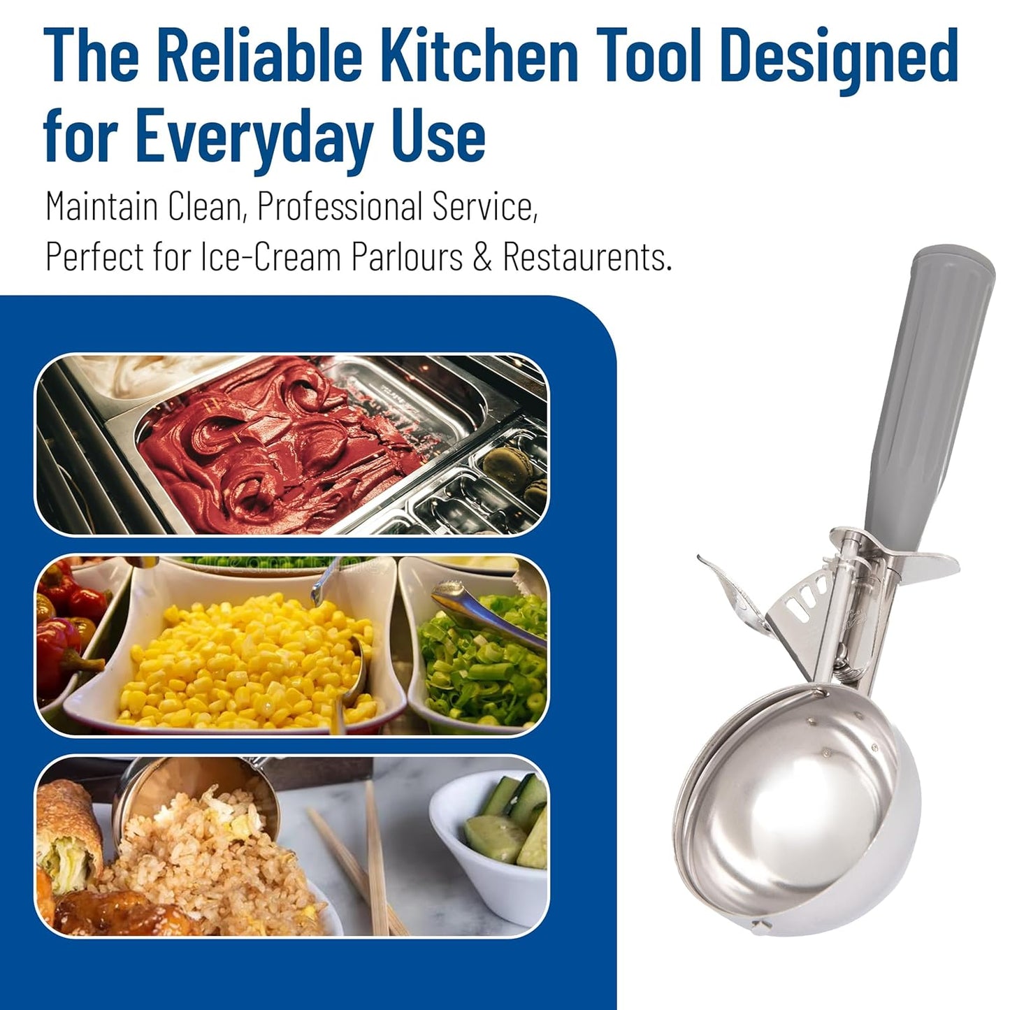 Carlisle FoodService Products 60300-30 Stainless Steel Portion Control Disher Scoop, 1.3 oz, Black, 1 Count