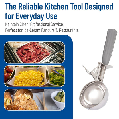 Carlisle FoodService Products 60300-30 Stainless Steel Portion Control Disher Scoop, 1.3 oz, Black, 1 Count