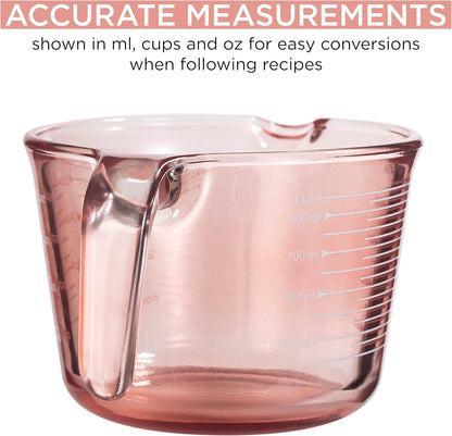 COOK WITH COLOR Glass Measuring Cups - Ideal for Cooking and Baking, Green