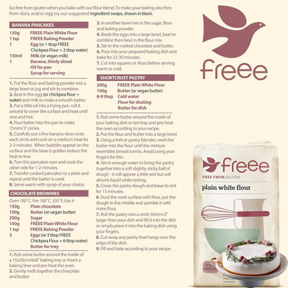 freee Plain White Flour Bag 2.2 lb (1 kg) | Gluten Free All-Purpose Flour Blend for Baking Bread, Cakes, Pastries & Cookies | Vegan, Kosher, Halal Certified | Imported from UK