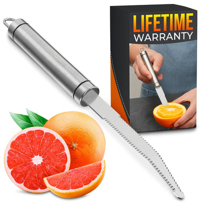 Grapefruit Knife Curved Serrated Double Blade – Stainless Steel Citrus Fruit Sectioning Knife & Peeler, Ergonomic Handle, Dishwasher Safe Kitchen Tool for Grapefruits, Oranges, Lemons & Citrus Prep