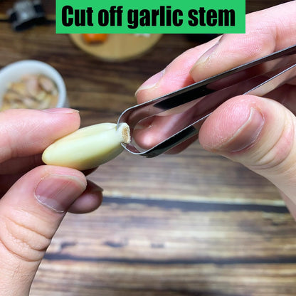 Garlic Peeler - 3 Pcs Garlic Skin Remover Set Stainless Garlic Tweezers Easy Faster Kitchen Tools