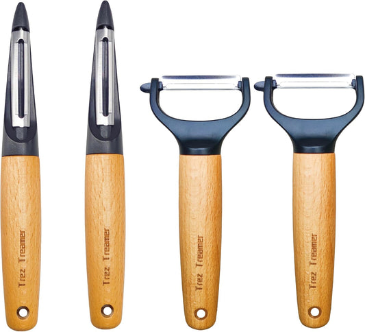 Trez Treamer 6-Pack Vegetable Peeler for Kitchen，Y Peeler Stainless Steel Potato Peeler Set for Apple Veggie Carrot Fruit Zucchini Cucumber Safe Peelers Bulk with Non-Slip Handle (P)