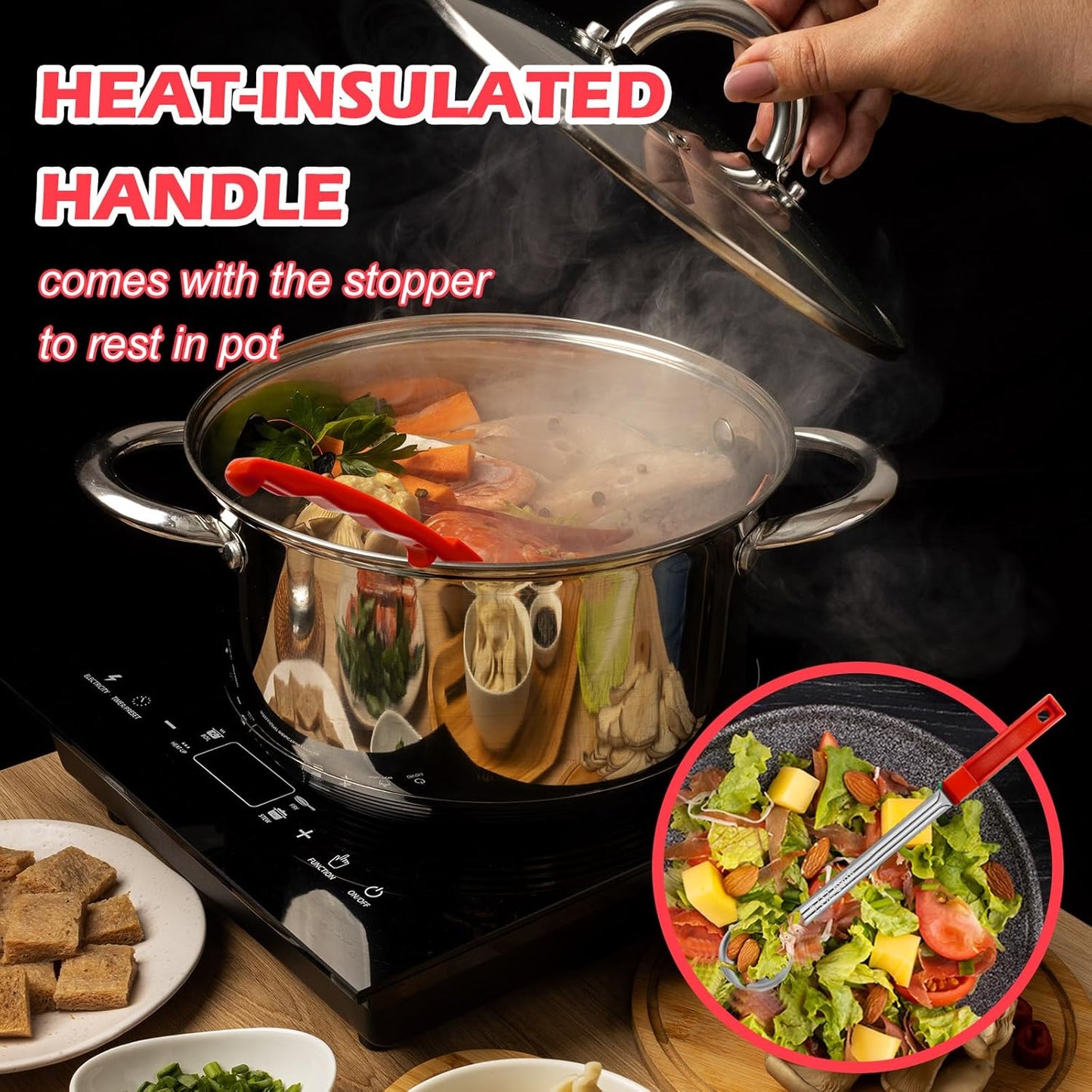 2 Pcs Dog Food Scoop Long Handled Scoops 3/4 Cup Stainless Steel Measuring Cups Portion Control Serving Spoons for Dogs Cats Birds and Rabbits Pet Food Feeding Scoop (3/4 Cup)