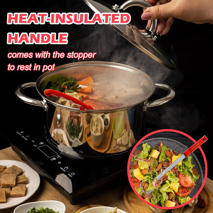 2 Pcs Dog Food Scoop Long Handled Scoops 3/4 Cup Stainless Steel Measuring Cups Portion Control Serving Spoons for Dogs Cats Birds and Rabbits Pet Food Feeding Scoop (3/4 Cup)