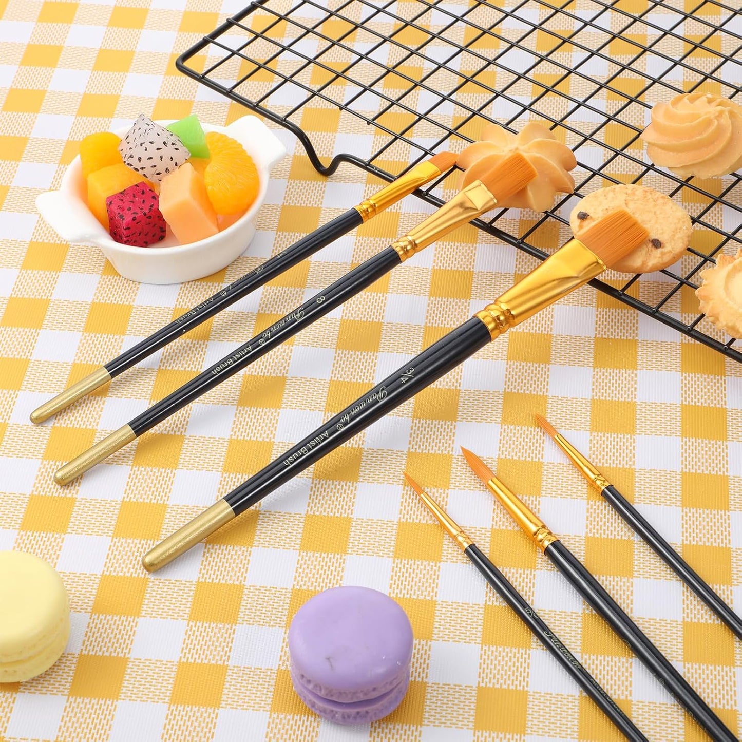 6 PCS Food Paint Brushes, Cake Painting Brushes Set Cooking Paint Brush Multifunction Cake Decorating Brush for Cookie Cake Pastry Baking