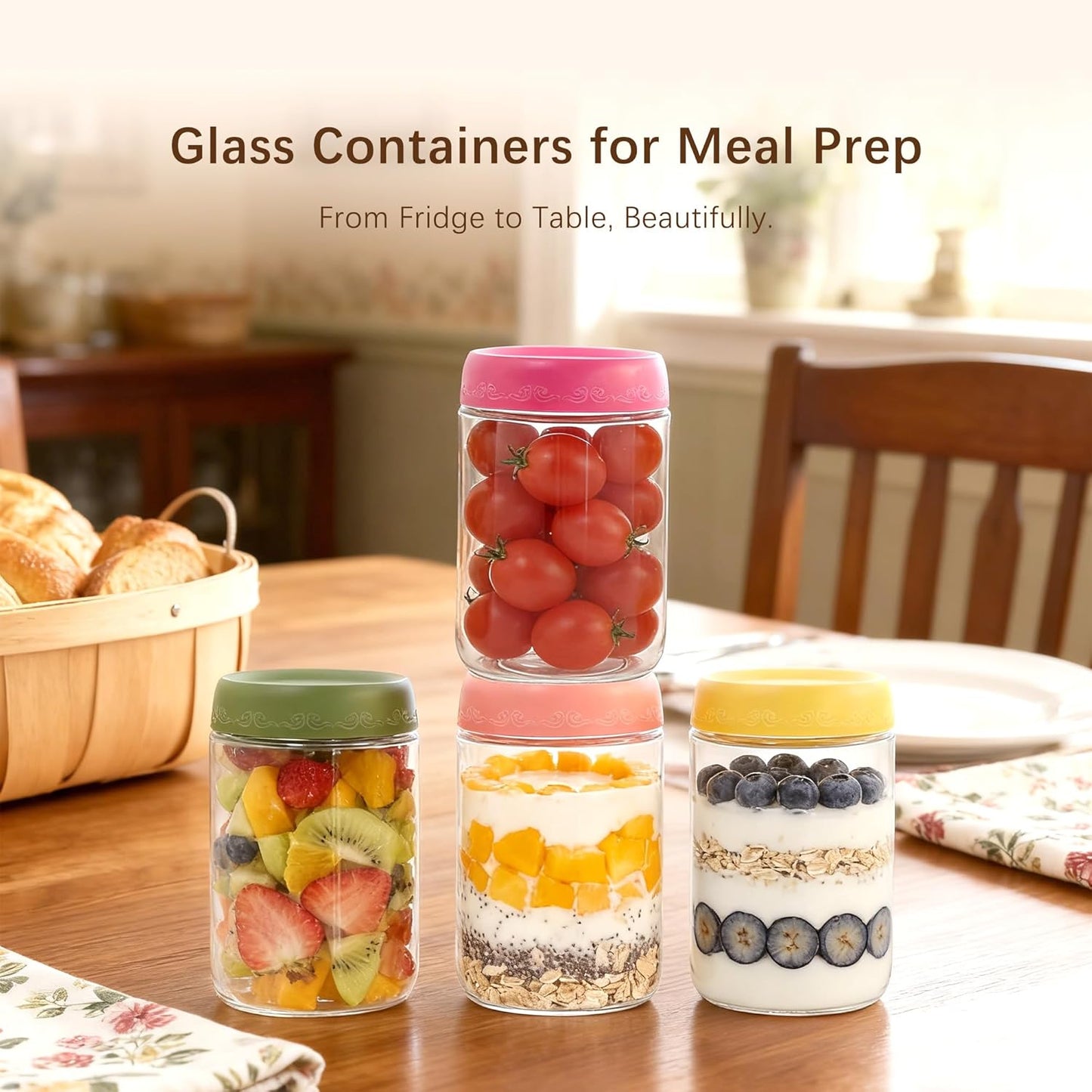 4 OZ Salad Dressing Jar 8 Pack, Airtight Leakproof Bulk Small Glass Sauce Jar with Lids, Reusable for Lunch Box, Bento, Travel & Meal Prep(4 OZ-8Pack)