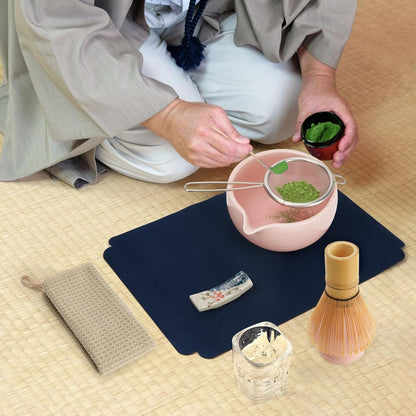 Joiish Matcha Whisk Set, Matcha Kit 10-Pcs, Bamboo Whisk and Ceramic Bowl with Spout & Measuring Spoon & Cup, Japanese Ceremony Matcha Tea Powder Making Tools, Light Green
