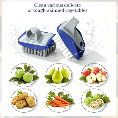 Aodaer 4 Pieces Vegetable Brush Potato Scrubber Brush Silicone Hard and Soft Side Fruit Cleaning Tools for Delicate or Tough-Skinned Vegetables