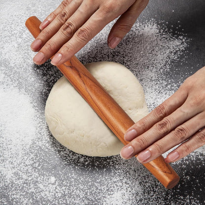 Natural High-Density Solid Bubinga Wood French Rolling Pin | 50% Heavier than Sapele pins | Less Effort | Perfect for Pies, Pastry & Cookies | Protective Fabric Sleeve - Ideal Baking Gift.