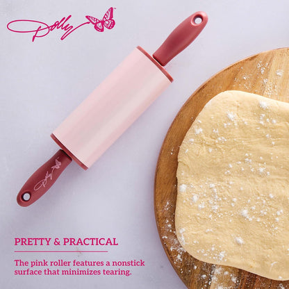 Dolly Parton Mini Spatula and Rolling Pin Set, 2 Piece, Blush