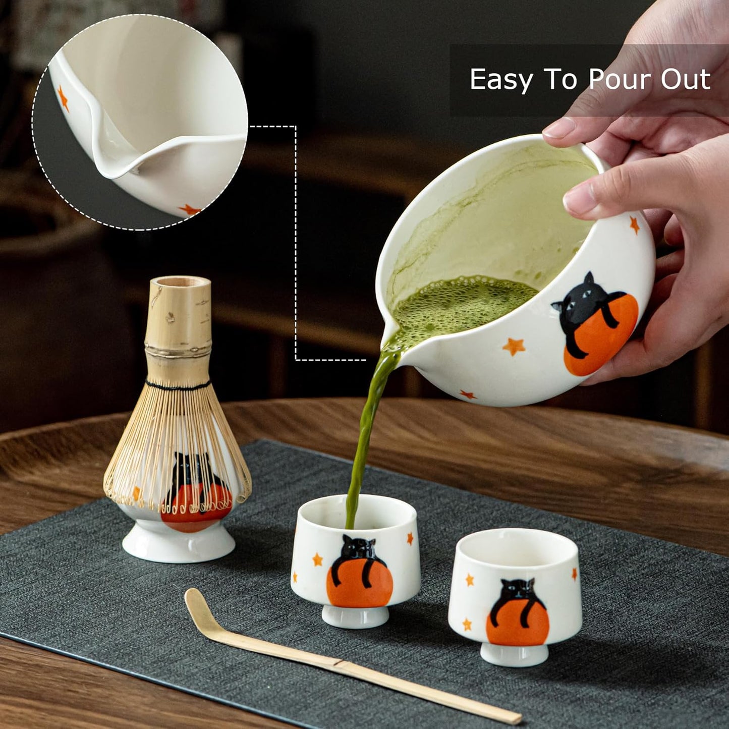 Matcha Whisk Set, Cute Strawberry Matcha Bowl Set with 2 Cups, Bamboo Whisk, Scoop & Holder, Matcha Kit Gift for Tea Lovers and Tea Ceremony, Birthday, Anniversary