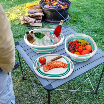 Collapsible Wash Basin for Baby Bottles, Cutting Board for Kitchen, BBQ Prep Tub for RV Home Foldable Dish Pan for Kitchen Sink, Ice Beverage Tubs Cleaning Supplies for Outdoor Camping Veggies Washing
