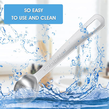 5 PCS Measuring Spoons Tablespoon Measuring Spoon 1/3 Tbsp (1 tsp | 5 ml | 1/6 oz) Stainless Steel Measurings Spoons for Kitchen Cooking Spoon(Silver)