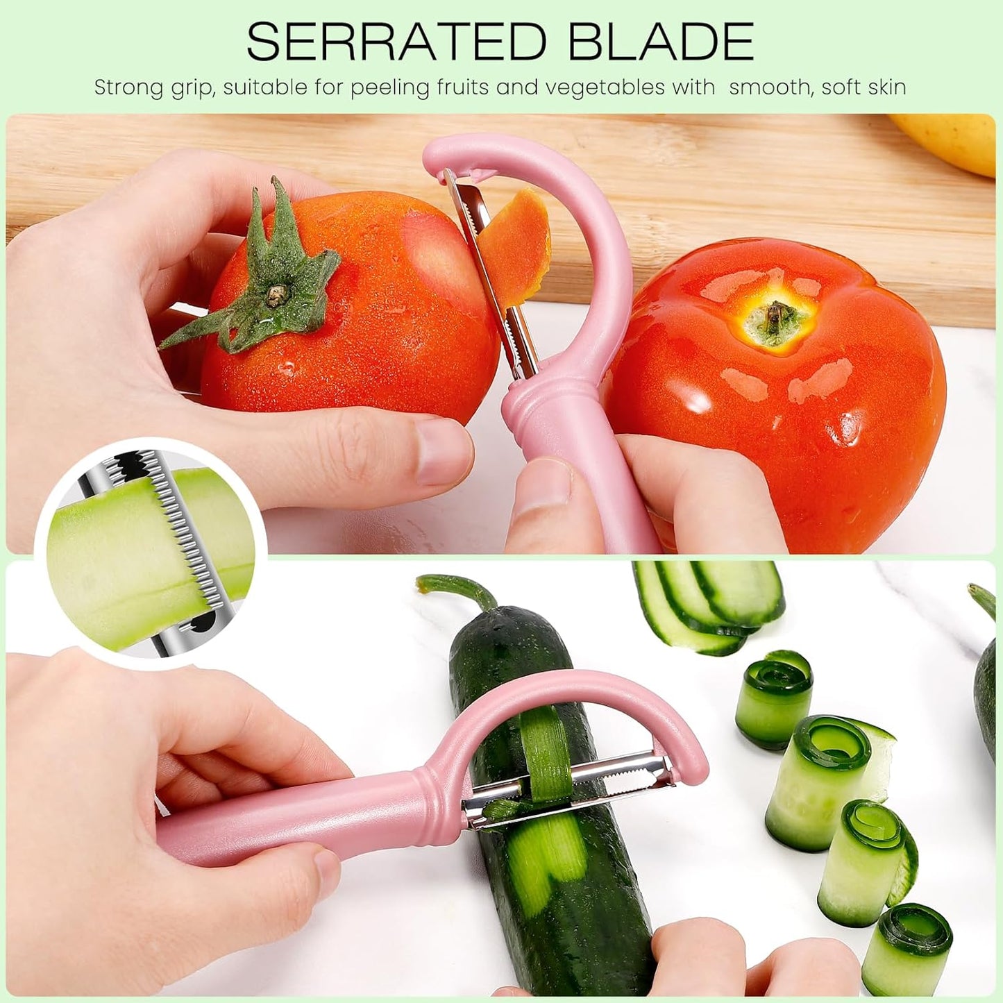 Senbowe Upgrade Potato Peeler for Kitchen, 6PCS Stainless Steel Vegetable Peeler, I and Y Veggie Food Peeler for Apple Fruit Carrot Zucchini Cucumber,Good Grip Makes Peeling Very Easy