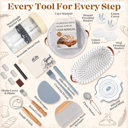 Sourdough Starter Kit, Sourdough Bread Baking Supplies, Sour Dough Starter Kits, Sourdough Tools for Modern Home And Kitchen, Sour Dough Tools, Bread Making Tools Kit, Gifts for Bakers Women Wife Mom
