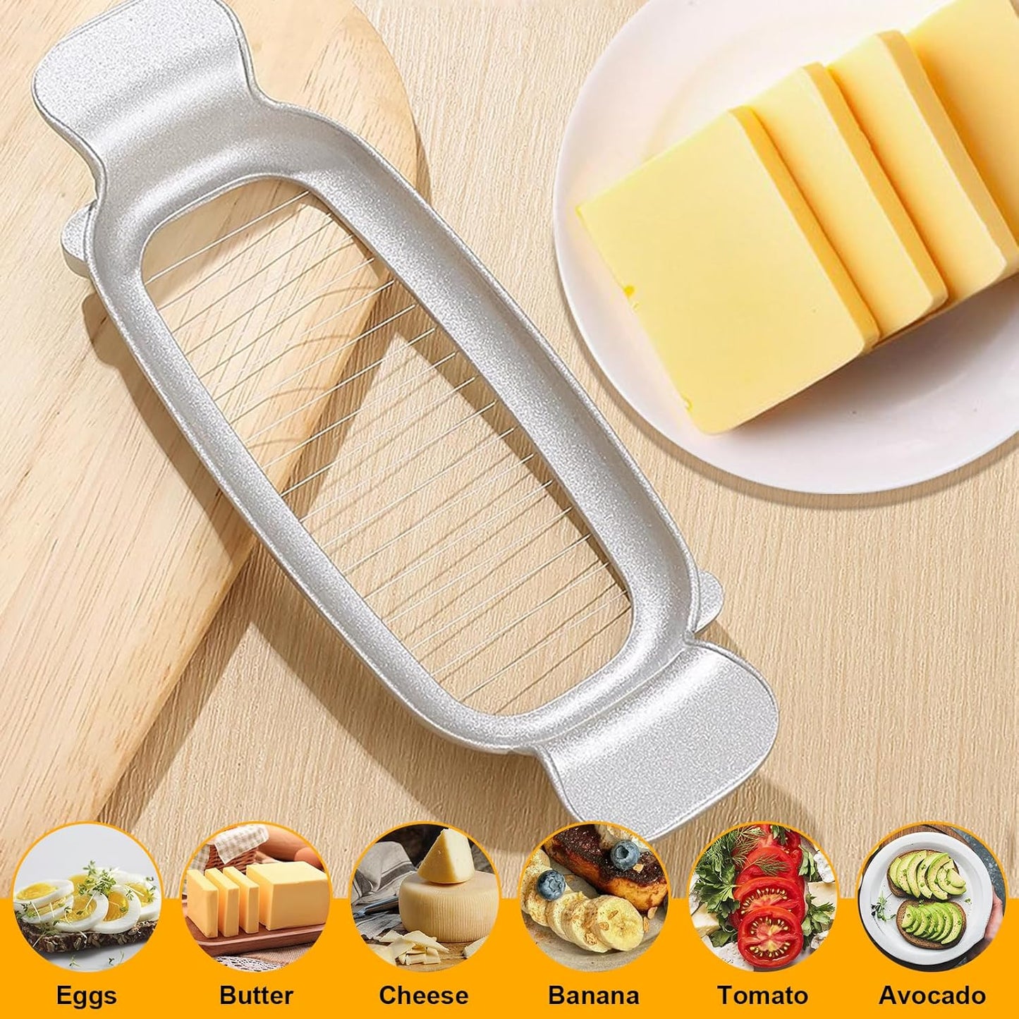 Butter Slicer Cutter Stainless Steel Multipurpose Cheese Slicer for Block Cheeses and Butter Gadgets Accessories