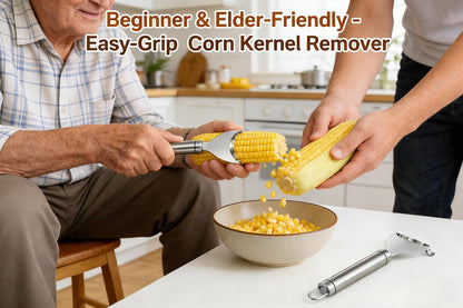 2-Piece Stainless Steel Corn Peeler Set - Quick Corn Kernel Stripper & Cob Thresher Tool for Kitchen