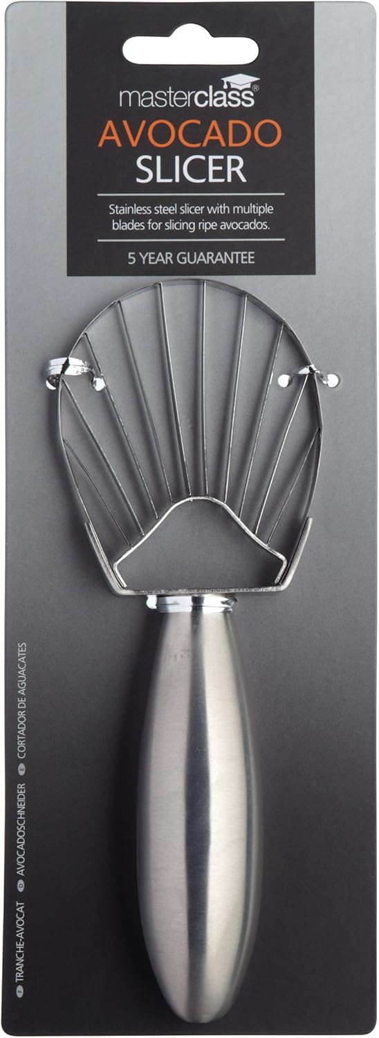 MasterClass KCAVOCADO Stainless Steel Avocado Slicer and Scooper, 18 cm (7"), Silver