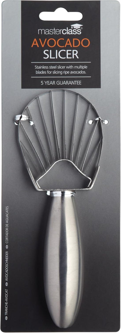 MasterClass KCAVOCADO Stainless Steel Avocado Slicer and Scooper, 18 cm (7"), Silver