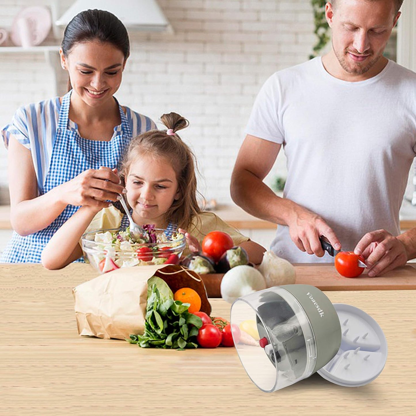 Handheld Spiralizer Vegetable Slicer,4 in 1 Heavy Duty Veggie Spiralizer Zucchini Spaghetti Maker,Vegatable Spiral Slicer for Salad,Carrot,Fruit,Cucumber,Zucchini,Onion Noodle Maker (Gray)