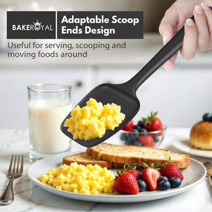 BakeRoyal Silicone Spatula Set - 4-Piece Rubber Spatulas Silicone Heat Resistant 600°F for Everyday Task - Seamless Design Kitchen Spatulas for Nonstick Cookware - Royal Blue