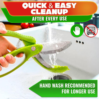 2 in 1 Kitchen Scissors for Food – Stainless Steel Blade & Plastic Cutting Board Scissors with Safety Lock | 9.5" Tomato Knife, Fruit & Vegetable Cutter – Easy-to-Use Kitchen Shears for Meat, Cheese