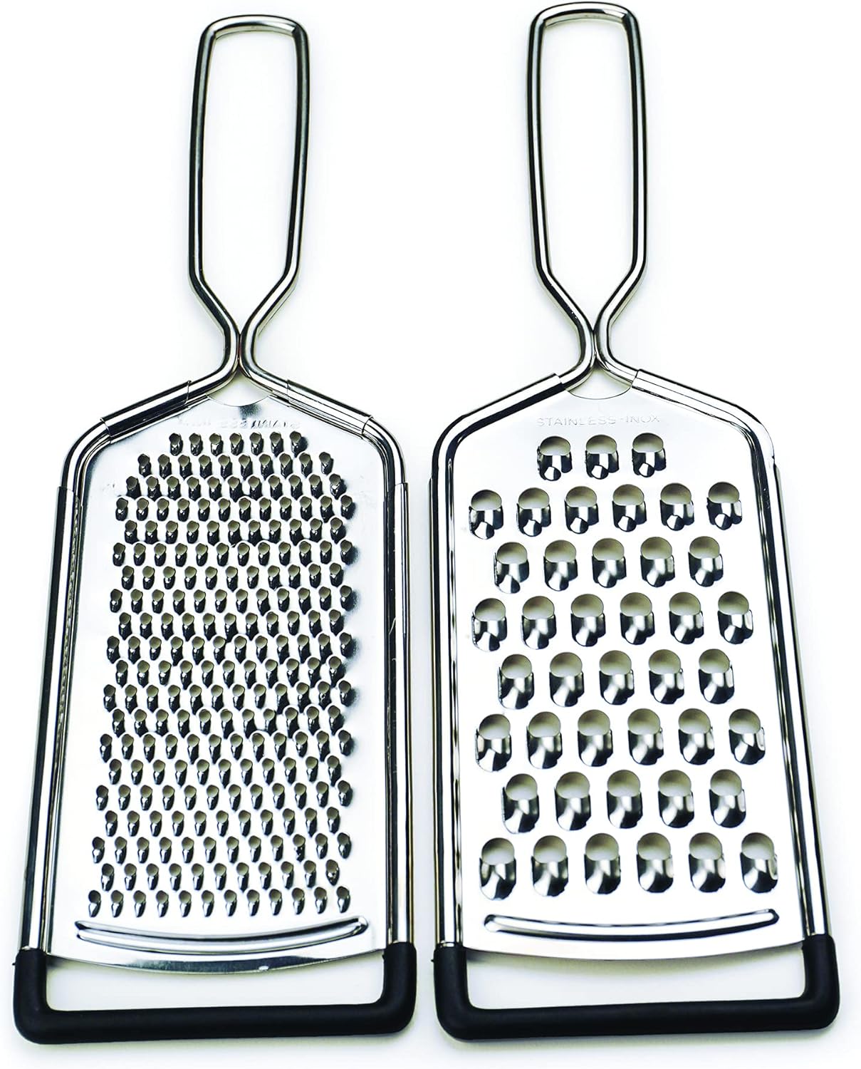 RSVP International Endurance Kitchen Collection Multi-Use Cheese Grater Handheld Potato Slicer Shredder for Hard & Soft Cheeses, Vegetables & Zesting, 6 x 5 x 9-3/4-Inch, Non-Slip Bottom