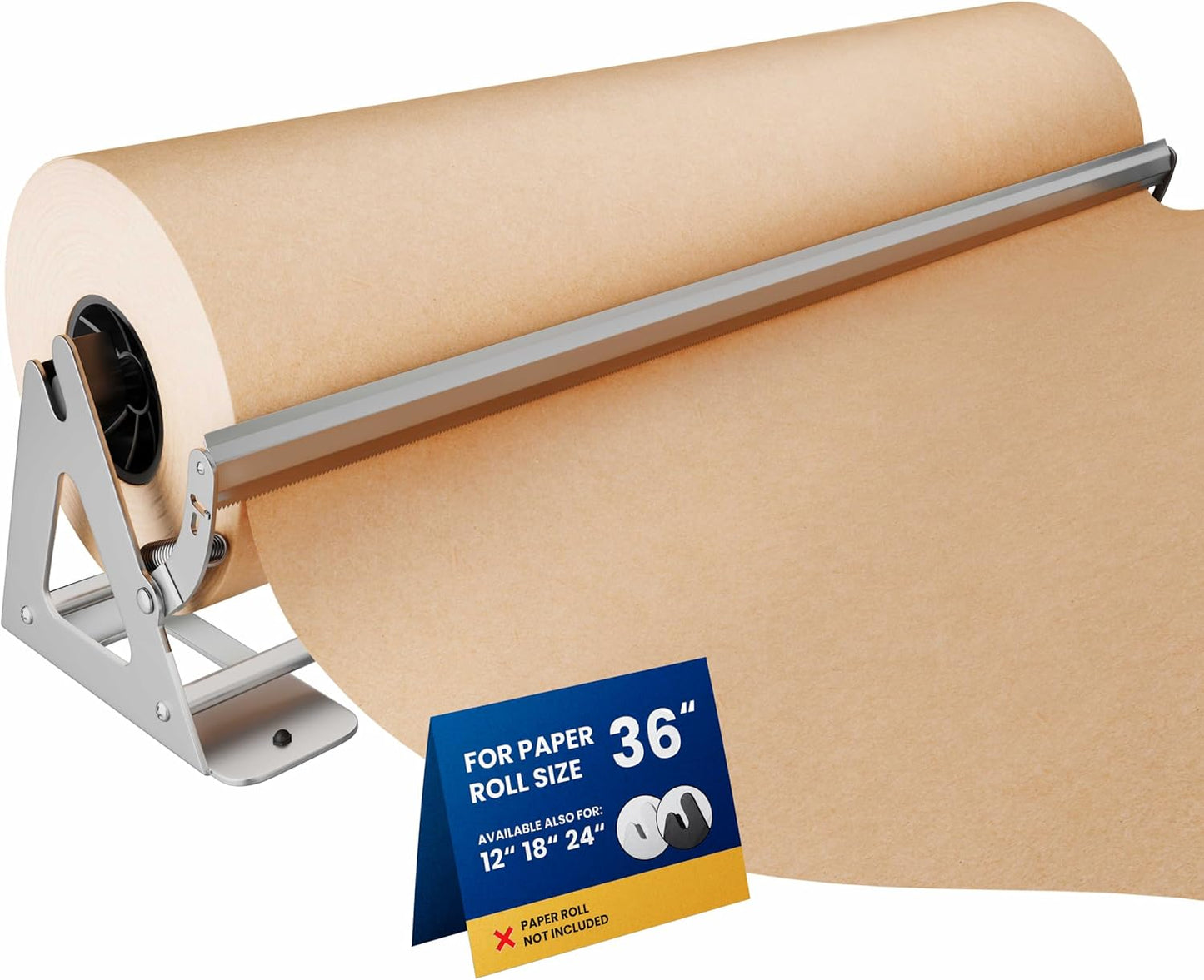 DIY Crew 12 Inch Paper Roll Dispenser and Cutter - Heavy-Duty Wall Mountable, Non Slip Tabletop - Kraft, Freezer, Butcher Paper - Up to 1000ft Rolls