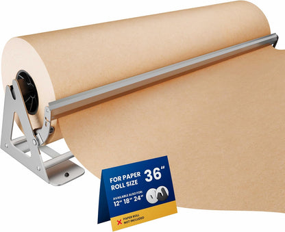DIY Crew 12 Inch Paper Roll Dispenser and Cutter - Heavy-Duty Wall Mountable, Non Slip Tabletop - Kraft, Freezer, Butcher Paper - Up to 1000ft Rolls