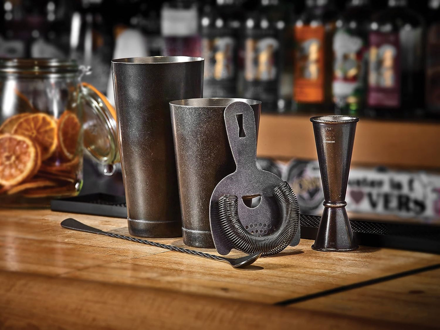 Barfly Fine Mesh Spring Strainer, Black