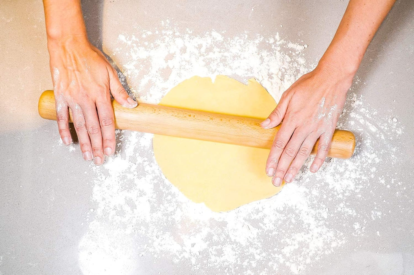 Classic French Rolling Pins Bamboo Wooden Rolling Pin for Baking Pizza Dough Pie Cookie, 13-Inch
