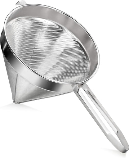 New Star Foodservice 537478 18/8 Stainless Steel China Cap Strainer (7-Inch, Fine Mesh)
