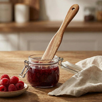 Skinny Spurtle for Sourdough Starter, Mixing,Reaching Bottom of Jars,Dough Whisk,Long Handle Wooden Spatula, Spurtles Kitchen Tools for NonStick Cookware