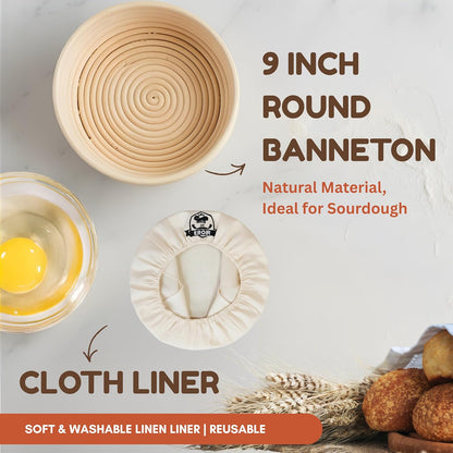 EROIR 13" Danish Dough Whisk Bread Lame Bowl Scraper Set - Dutch Sourdough Whisk Double Eye, Dough Scraper, Bread Scorer with 10 Blades and Leather Cover