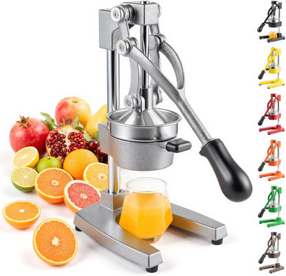 CO-Z Manual Citrus Juicer, Commercial Grade Cast Iron Orange Juicer, Professional Heavy Duty Juice Press with Removable Strainer, Manual Juice Extractor for Orange Lemon Pomegranate Citrus, Black