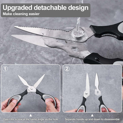 3-Pack Kitchen Shears Heavy Duty All Purpose Stainless Steel Scissors Dishwasher Safe Cooking for Meat, Chicken, Fish, Vegetable